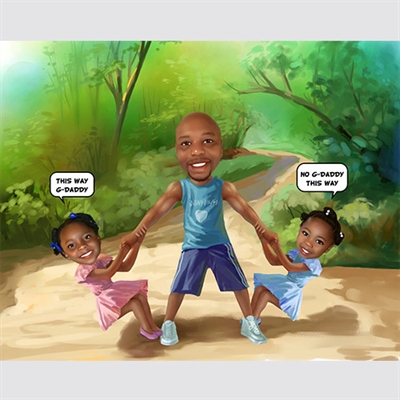 Family Outing II Caricature from Photos - myDaVinci